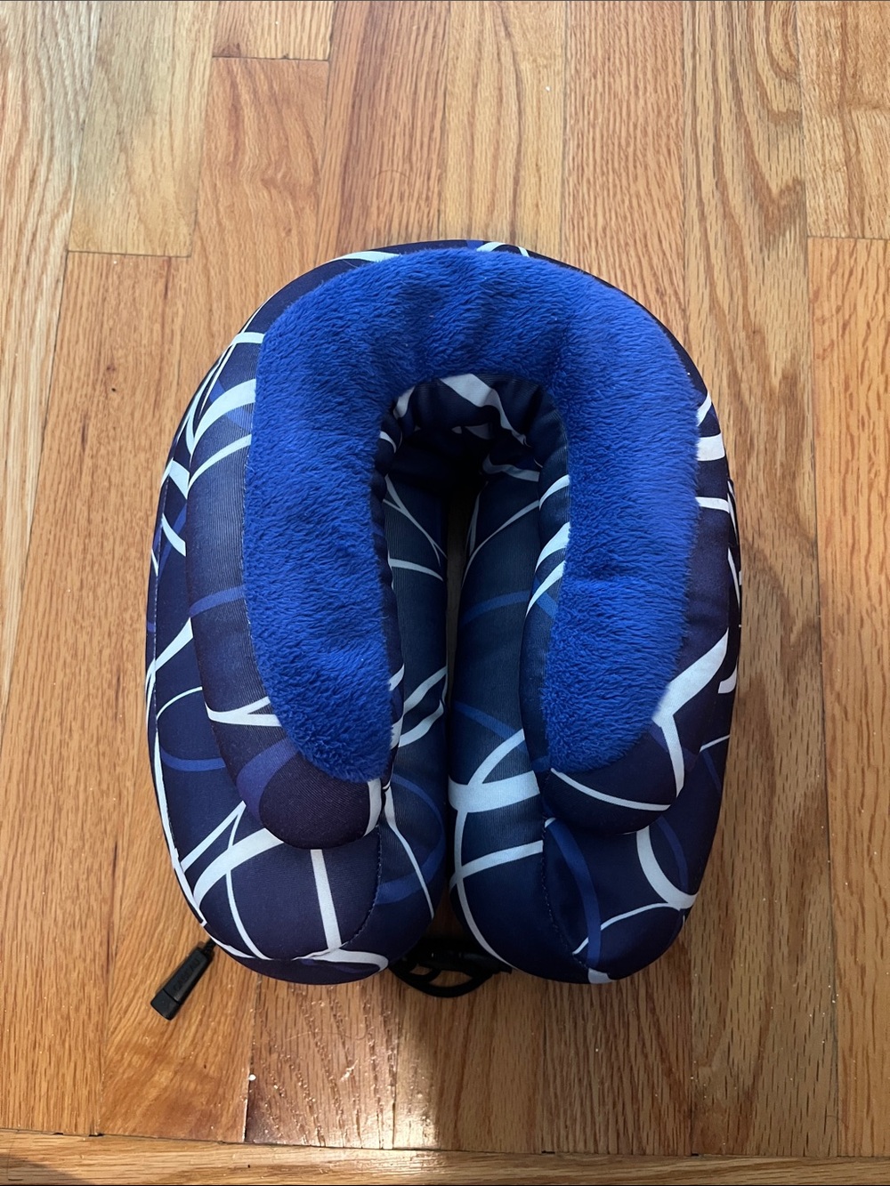 Plush Travel Neck Pillow - Navy Blue Pattern